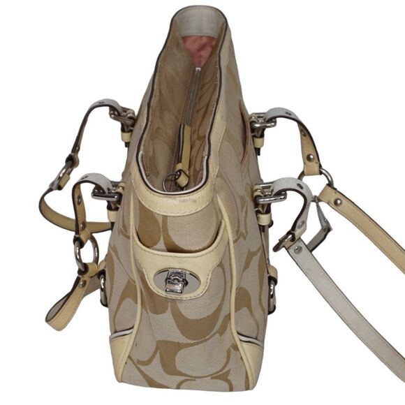 Coach Signature Gallery Tote in Cream / Tan, F17087 - Picture 5 of 15